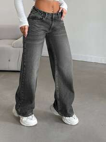 EURMUSE LOW RISE STRAIGHT CYT WOMEN BLUE JEAN - Light Grey - View 3