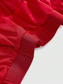 ROMWE Grunge Punk Y2K原宿风纯色多层不对称下摆女裙 - 酒紅色 - 查看 4