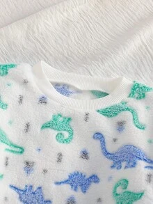 男童法兰绒恐龙印花睡衣，适合秋冬季睡衣和家居服