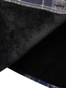 Sparklyn Tween Girl 格纹落肩单排扣休闲百搭夹克 - 藍色 - 查看 8