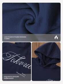 TOKVUE Men's Letter Embroidery Long Sleeve Pocket Design Casual Hoodie, Fall/Winter