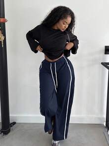 Alexandranx 女士休闲宽松哈伦裤 - 藏蓝色 - 查看 6