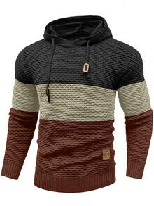 Manfinity Homme Áo hoodie nam dài tay phối nhiều màu sắc, kiểu dáng vừa vặn, có họa tiết, thích hợp cho thể thao năng động. - Nhiều màu - Xem 3