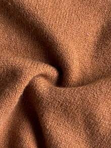 Girls' Fashion Turtleneck Twist Rope Long Sleeve Sweater Dress,Kids Brown Apricot Tan Autumn Dress,Back To School Outing Party Fashionable Knitwear - Brown - View 5