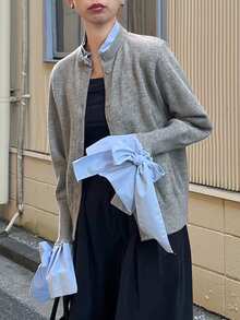 FRIFUL Women's Casual Contrast Color Tie Cuff Cardigan, Autumn/Winter