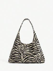 MUSERA 女士、女式单肩包、流浪包、斑马纹、动物纹、时尚、优雅、简约、个性化、多功能、经典、适合通勤、办公室、约会、日常、购物、下午茶 - 斑馬紋 - 查看 2