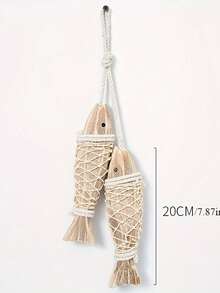 Madebyblanc 2 Mảnh Gỗ Cổ Điển Bờ Biển Cá Gỗ Chạm Khắc Thủ Công Thích Hợp Cho Trang Trí Tường Hàng Hải Và Đạo Cụ Chụp Ảnh Để Tặng Cho Bạn Bè Và Gia Đình - màu nâu - Xem 6