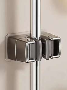 1/3pcs Wall Mounted Mop And Broom Holder, Contemporary Style Plastic Organizer Clamp, No-Drill Strong Adhesive Storage Solution For Bathroom And Kitchen, Utility Hooks - Multicolor - View 8