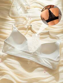 2件套性感蕾丝露背前开襟女士内衣套装