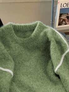 Resyla Retro Gray Sweater For Women, Soft & Loose Knit Top, New Arrival 2024 Autumn/Winter - Multicolor - View 3