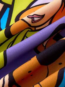 SCOOBY-DOO X SHEIN 男士加大码休闲度假风时尚街头印花翻领短袖宽松衬衫，夏季 - 彩色 - 查看 6