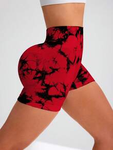 Slayform Quần short tập luyện thường ngày cạp cao nhuộm loang cho nữ Quần short tập thể dục, quần short tập gym, quần short đi xe đạp - Nhiều màu - Xem 3