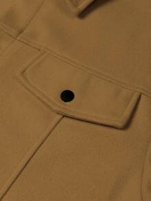 Manfinity Homme Men's Solid Color Long Sleeve Loose Casual Fall/Winter Going Out Fashion Overcoat, For Friends, Husband, Boyfriend Gifts