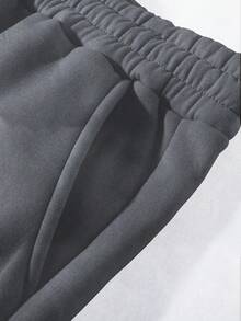 GENIUS ODE Bộ 2 áo hoodie và quần nỉ in chữ thường ngày cho nam, Thu/Đông - Nhiều màu - Xem 5