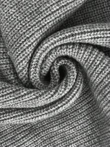 GlowEve Unique Niche Design Sense Cross Gray Long Sleeve Knit Sweater Women's New Casual Loose Top, Paired With Striped Wide-Leg Pants, Women Knit Two Pieces Set - Multicolor - View 6