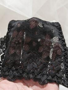 女士蕾丝衬垫钢圈文胸套装（2件装） - 黑色 - 查看 7