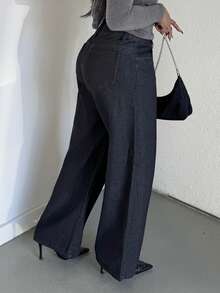 Alexandranx Jeans ampi a vita bassa in denim lavato, stile casual da primavera anni '90 Y2K, adatti per streetwear, vacanze, concerti, festival, rave, stile western, autunno, inverno, ufficio a Nashville - nero - Visualizzare 4