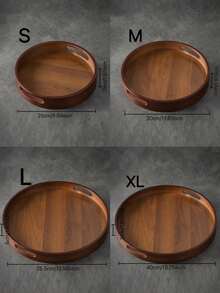 1个带把手的胡桃木圆形托盘，适用于盛放零食、糕点、饼干、开胃菜等，用途广泛，适合各种场合。