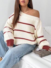 Flirla Petite Áo len sọc màu đơn giản, đa năng, ngắn - Nhiều màu - Xem 4