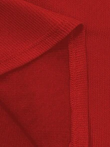 Franclia 优雅通勤纯色褶皱鱼尾裙 - 紅色 - 查看 3