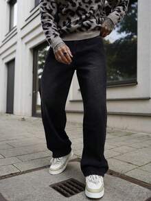 Artur Kramer Men's Retro Loose Fit Denim Jeans, Versatile Casual Wear For All Seasons - Black - View 1