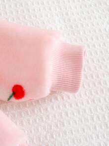 Cozy Pixies Conjunto de 2 piezas de top de manga larga con cuello redondo y pantalones de cintura elástica forrados térmicamente para niña bebé