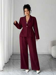 Elenzga Elegancki, francuski, romantyczny komplet garniturowy w stylu vintage, z klapami w stylu slim fit, modny na jesień/zimę