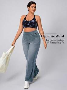 Flexra Plus Size Soft Medium Wash Stretch Denim Jeans - Dusty Blue - View 4