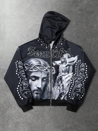 Street Life Sweat-shirt à capuche à imprimé graphique de rue pour hommes, manches longues, tenue décontractée