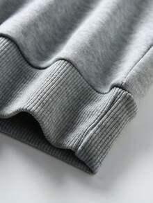 EMERY ROSE 女式休闲宽松圆领长袖运动衫，带有鸭子动物绘画印花，秋季服装 - 灰色 - 查看 6