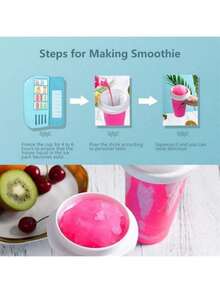 1pc - Make Your Own Smoothie Cup, Quick Iced Milkshake For Summer, Magic Smoothie Cup, Magic Slush Cup With Lid And Straw, Portable Smoothie Squeeze Cup, Double Silicone DIY Magic Smoothie Maker Squeeze Cup For Juice, Soda, Milk And Ice Cream, Gift - Multicolor - Ver 8