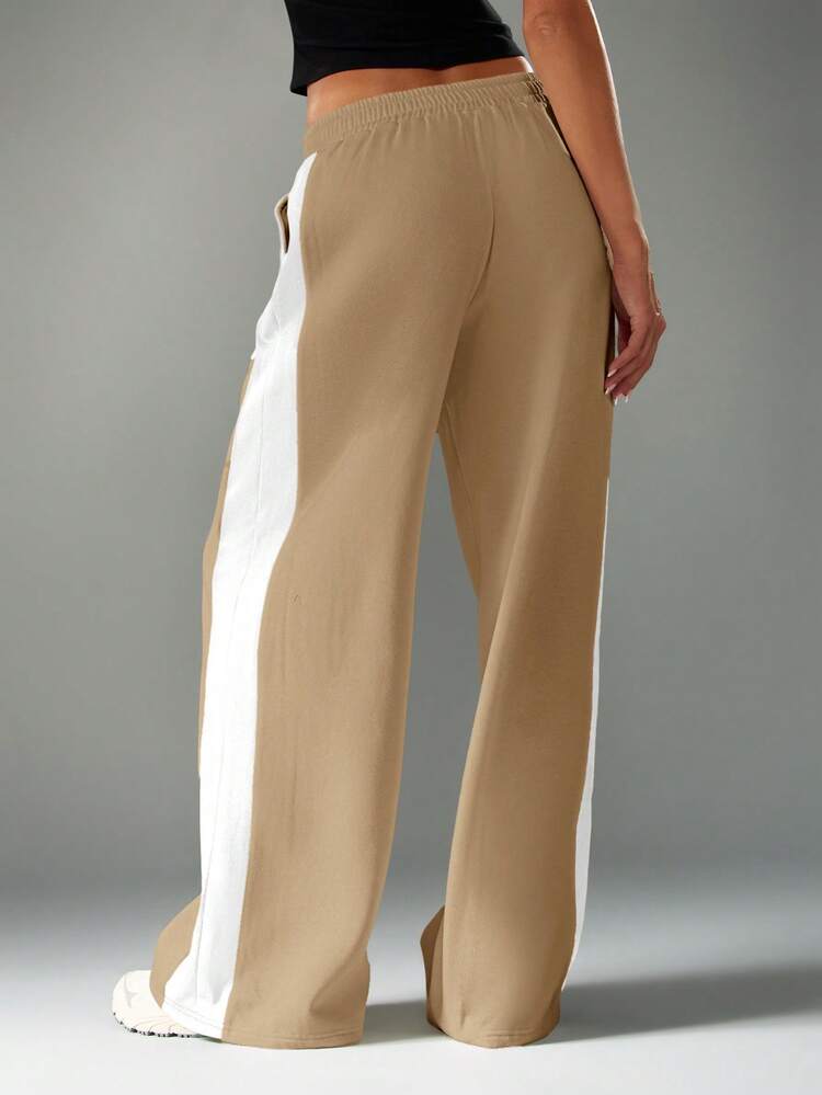 MISSGUIDED Wide Leg Jogger Sweatpants With Side Stripe Detail And Elastic Waistband For Casual Comfort