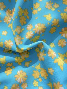 Swim Mod Bộ đồ bơi họa tiết hoa ngọt ngào dành cho nữ mùa xuân/hè, có dây đeo kẻ caro và vải hoa, đồ bơi phong cách tiệc tùng ngọt ngào INS - Nhiều màu - Xem 5