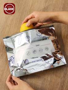 Madebyblanc 10 件装抗菌铝箔食品储存袋，密封拉链密封可重复使用冰箱冷冻袋