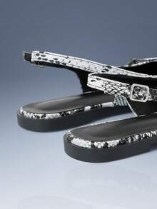 CUCCOO GRLICON Women's Fashion Snake Skin Pattern Flat Loafers, Y2K Punk Motorcycle Style - Multicolor - View 5