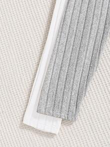 2pcs/Set Tween GirlsCasual Knitted Plush Fabric Top And Leggings Set, 1 Black Set And 1 Burgundy Set - Multicolor - View 3