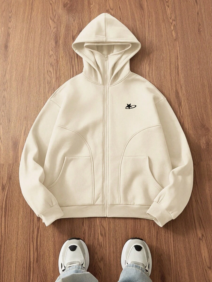 Manfinity Unisex Men's Knitted Casual Loose Fit Long Sleeve Zip-Up Hooded Sweatshirt, Couple Things