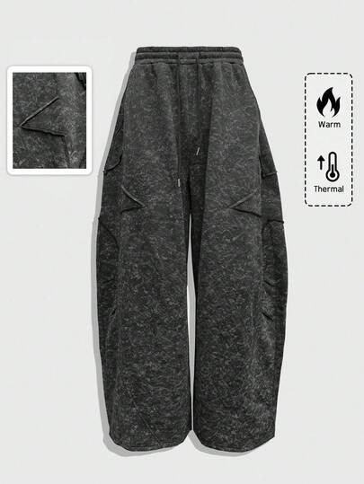 Street Life Pantalon de survêtement ample et pour hommes avec cordon de serrage et pentagramme