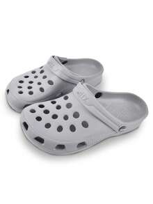 Sandalia Chancla Pantunfla Clogg EVA Cómoda hombre Ligera sandalias casuales, antideslizante y transpirable adecuadas para usar tanto en casa, como al aire libre, en el trabajo, para pasear y en la playa. - Gris - Ver 10