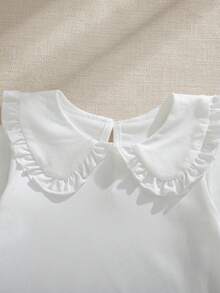 Souflis Souflis French Style Baby Girls' Elegant Long Sleeve Ruffle Collar Princess Blouse, Suitable For Vacation, Travel, Birthday Gift, Party, Spring/Autumn