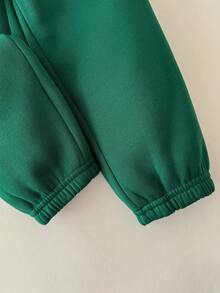 LMoss Kids LMoss 男童两件套针织圆领休闲卫衣和运动裤套装，绿白配色，绿色童装套装，两件套男童套装，男童休闲两件套，圣诞节，套头衫，舒适的秋冬款式 - 彩色 - 查看 6