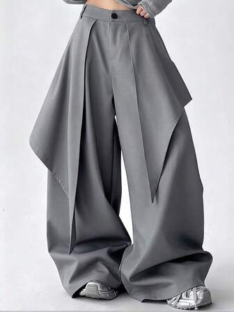 Manfinity Roghcode 男士宽松阔腿休闲裤，百搭实用，适合街头穿搭、日常休闲、周末郊游、音乐节、社交聚会等各种场合。这款裤子是男士衣橱中必备的百搭单品，也是送给男友或丈夫的绝佳礼物。