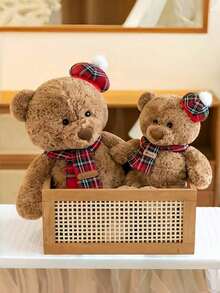 1 件可爱贝克熊毛绒玩具柔软抱枕公仔卡通厨师填充动物房间装饰生日礼物可爱家居装饰 - 彩色 - 查看 13