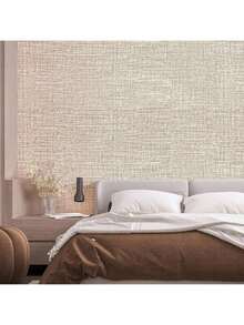 1 Roll Light Gray Linen Wallpaper Home Decor Self Adhesive Peel And Stick Wall Paper For Bedroom Dinning Room Kitchen Cabinets Wall Stickers Thicken Mildew-Proof Removable Contact Paper For Countertops Furniture Renovation Wall Art Bedroom Decor Home Decor Living Room Party Decorations Living Room Decor Office Decor Home Decor Items Wall Decor Bathroom Decor Room Decoration Stuff House Decor Wallpapers - Off-white - View 9