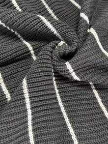 INAWLY 女士休闲撞色条纹V领宽松针织衫，秋冬款 - 彩色 - 查看 3