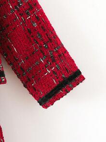 Elladie kids 2pcs/Set Girls Fashionable Wool Blend Jacket & Skirt Set, Red Collegiate Style Lightweight Outerwear For Spring, Autumn & Winter