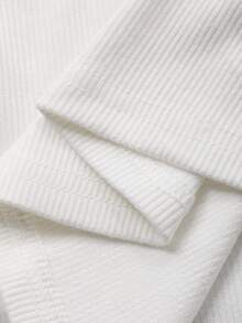 Dazy Kids Tween Girls V-Neck Knit Puff Sleeve Nightgown Loungewear - White - View 5