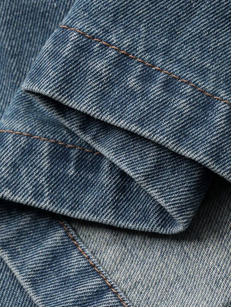 Women's Lapel Patchwork Loose Urban Casual Denim Jacket