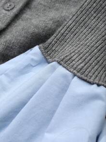 FRIFUL Women's Casual Contrast Color Tie Cuff Cardigan, Autumn/Winter