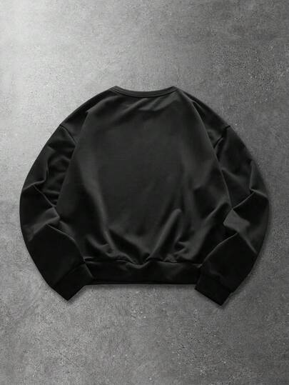 Sweat-shirt-shirt ample pour hommes avec motif graphique d'araignée scintillante en diamant